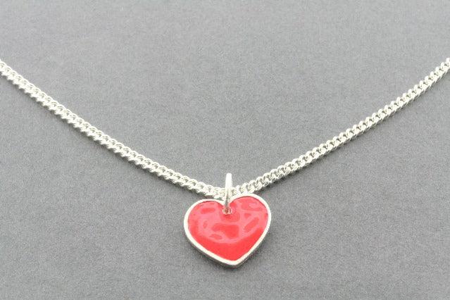 Red Heart Pendant Necklace Sterling Silver - Elegant Jewelry Gift for Women, Valentine's Day, Anniversary & Romantic Occasions