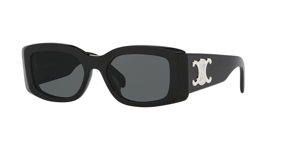 Celine CL40282U Black Silver Triomphe XL Sunglasses for Women - Luxury Oversized UV Protection Shades for Beach, Driving & Fashion Outfits