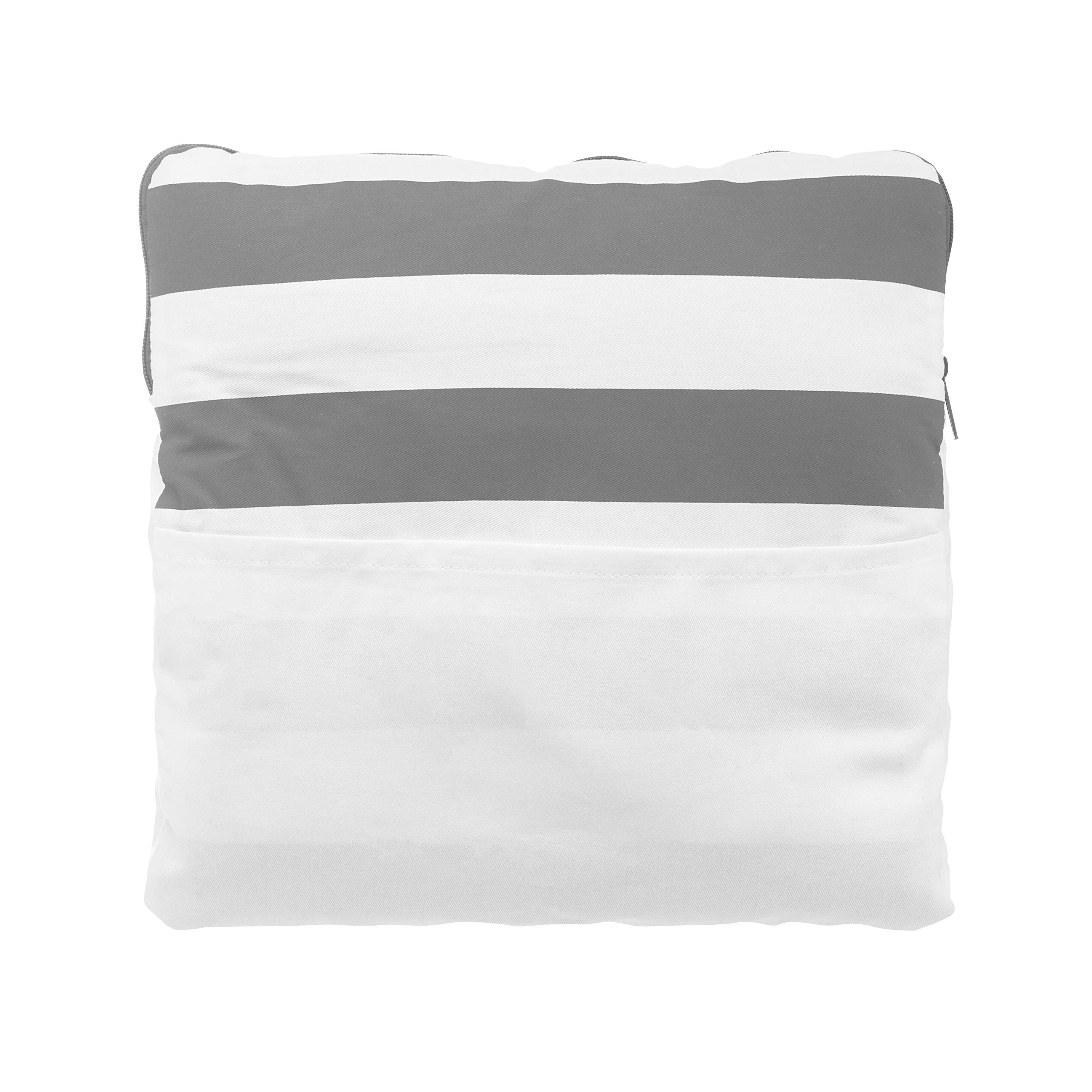 2-in-1 Cordova Pillow Blanket Set with Front Pocket - Ultra Soft Fleece Blanket & Pillow Combo in Grey - Perfect for Travel, Camping, and Cozy Home Use