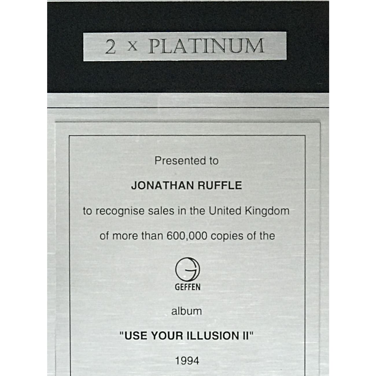 Guns N' Roses Use Your Illusion Album - Geffen UK Label Award Winning Vinyl Record for Rock Music Collectors & Home Decor