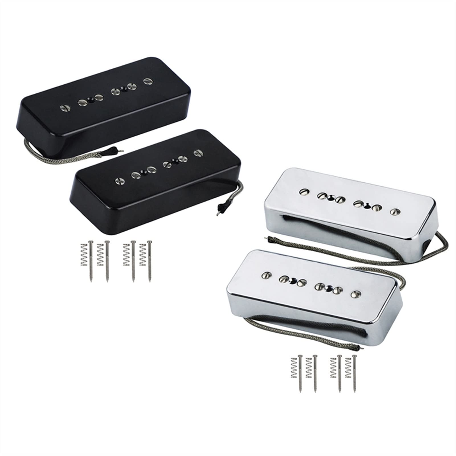 Alnico 5 Humbucker Guitar Pickup Set - Soap Bar Neck & Bridge Pickups for Electric Guitar | Single Coil Replacement Parts | Perfect for Blues, Rock & Metal Performances