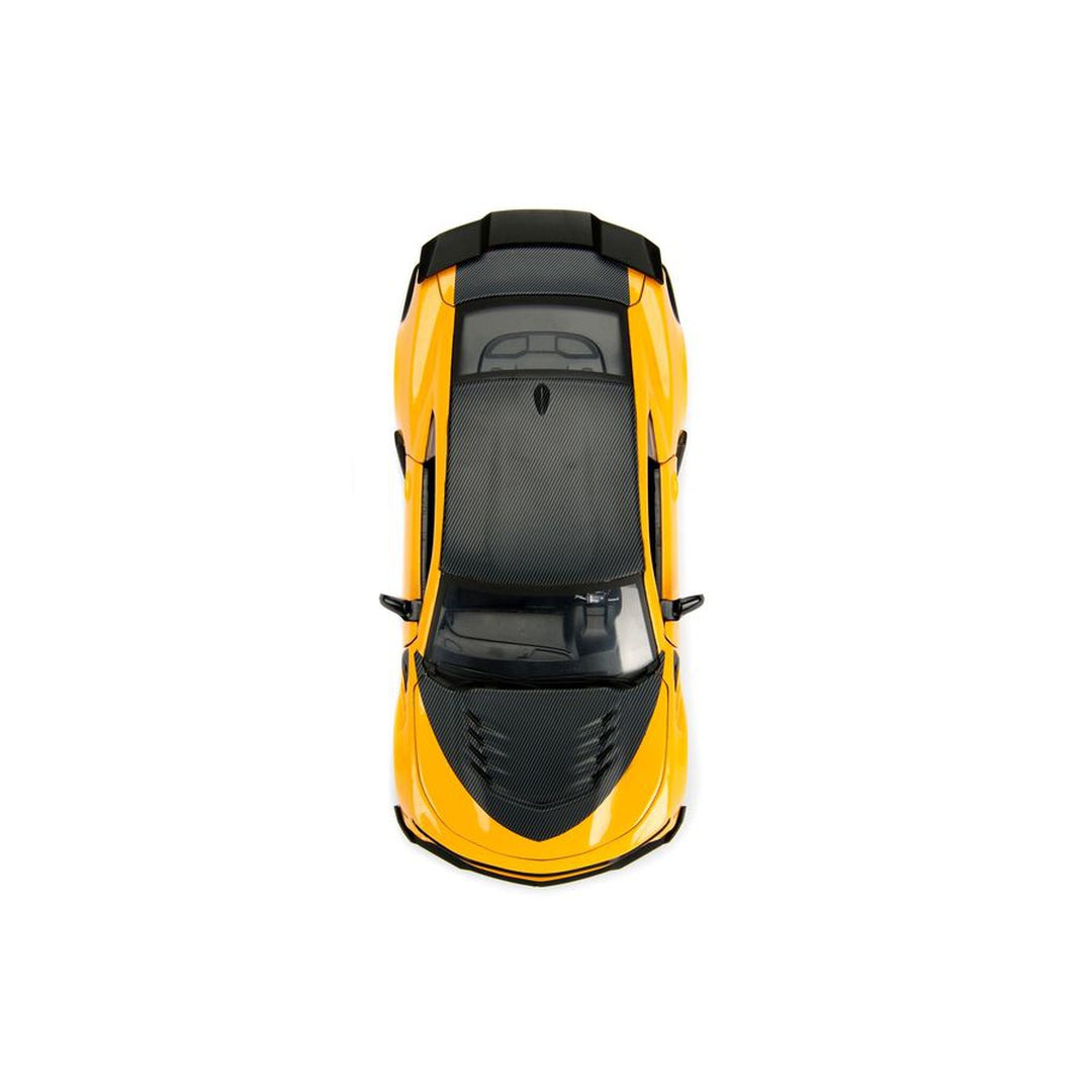 1:24 Scale 2016 Chevy Camaro Bumblebee Transformers Diecast Model Car with Collectible Coin - Perfect for Movie Fans, Collectors & Gift Giving