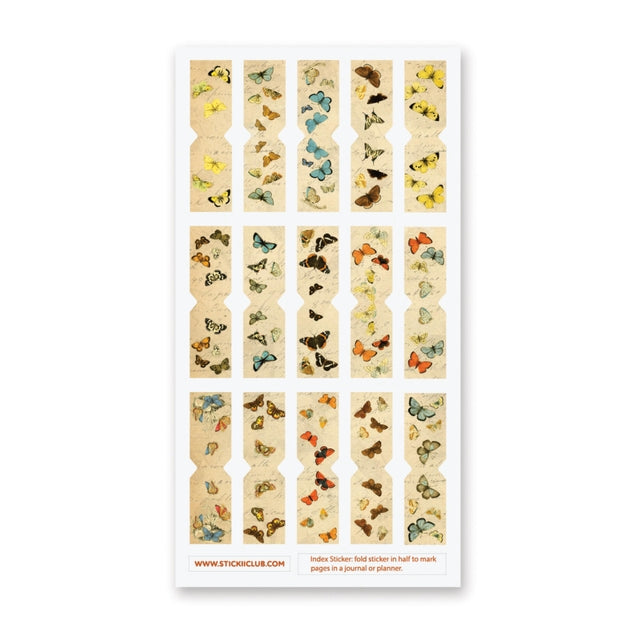 Butterfly Tabs Sticker Sheet - Waterproof Vinyl Decals for Scrapbooking, Journals & DIY Crafts - Perfect for Laptops, Planners and Phone Cases