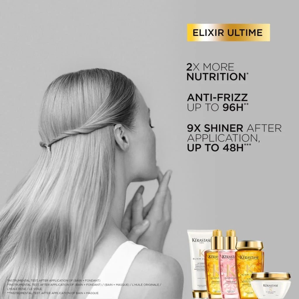 Kérastase Elixir Ultime Rose Hair Oil - Nourishing & Shine Enhancing Treatment for Dry, Damaged Hair - Perfect for Daily Use & Special Occasions