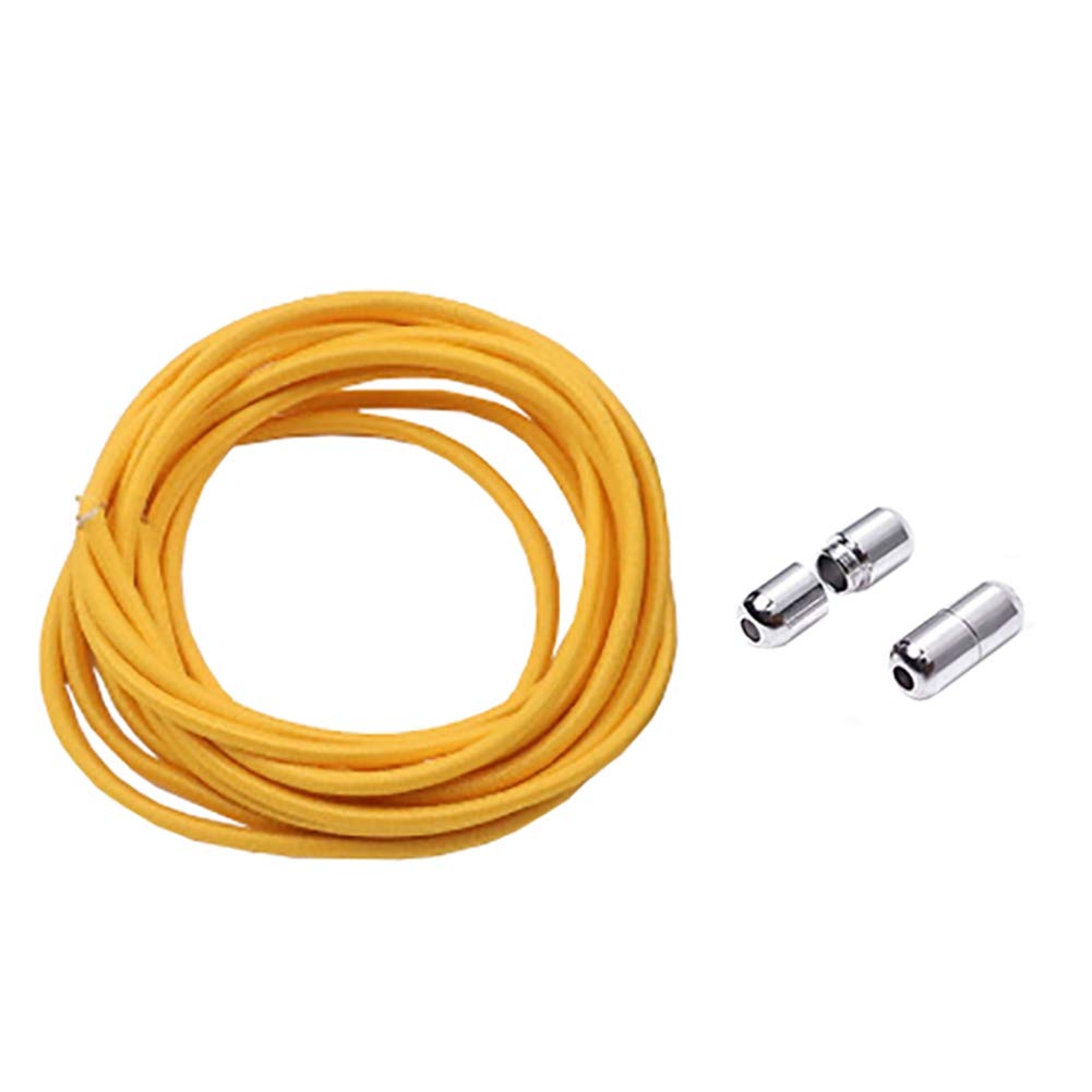 No Tie Elastic Shoelaces with Metal Buckle Lock - Round Bungee Shoe Laces for Running, Walking & Sports - Adjustable & Durable for Adults & Kids