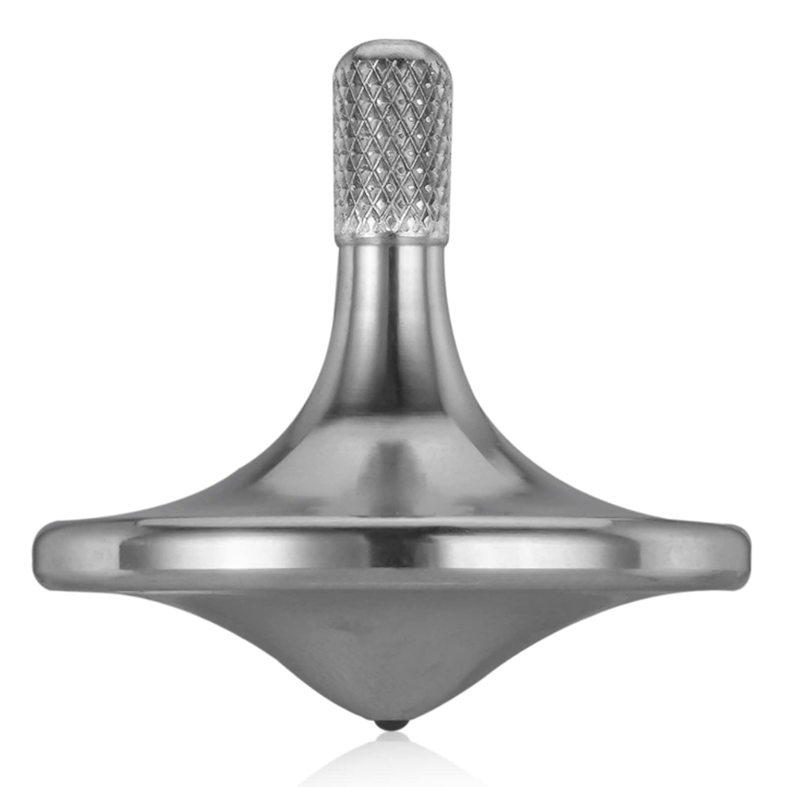 Premium Metal Spinning Top for Adults - High Precision Balance Toy with 8+ Minute Spin Time - Smooth EDC Desk Gyro for Office Stress Relief & Focus - Unique Silver Gift for Men & Women