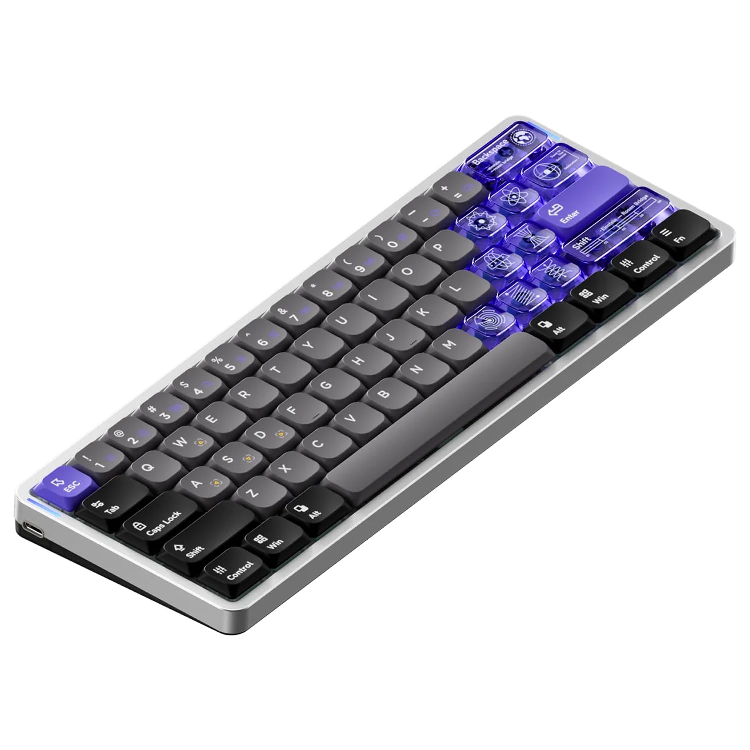 Nuphy Air60 HE Magnetic Switch Gaming Keyboard - 61 Key Compact Wired Mechanical Keyboard with Adjustable Actuation Point, 8K Hz Polling Rate, Low-Profile Magnetic Jade Switches - Perfect for Esports, Gaming & Office Typing