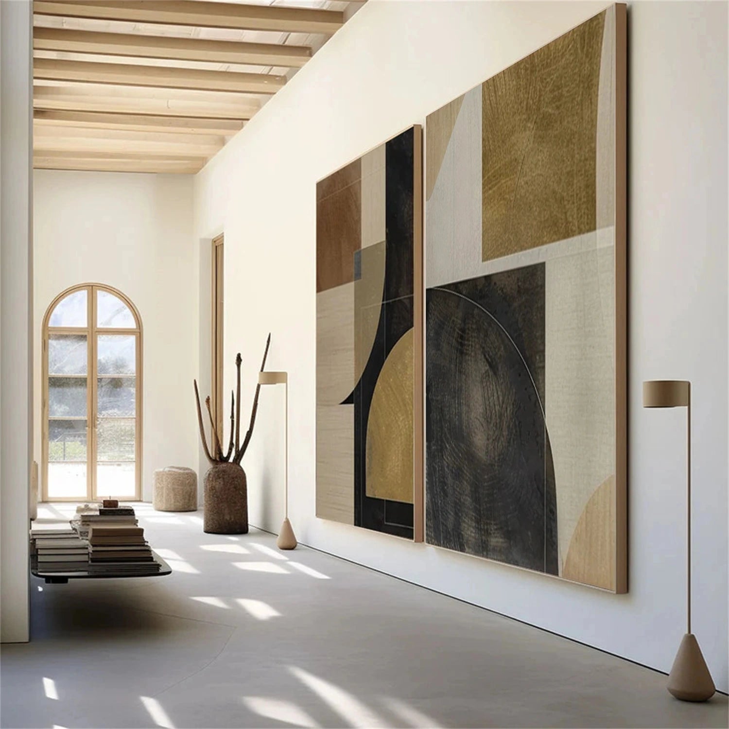 Abstract Painting Set of 2 - Modern Wall Art for Living Room & Bedroom Decor - #AB277 - Perfect for Home & Office Interior Design
