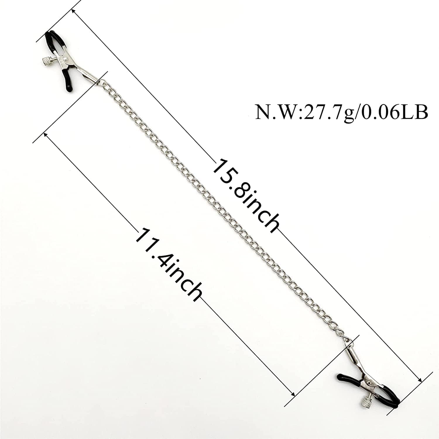 2024 Premium BDSM Nipple Clamps with Chain - Non-Piercing Metal Nipple Clips for Women & Men - Adjustable Buckle Design for Sensual Play - Adult Toys for Couples & BDSM Enthusiasts (Perfect for Role Play & Sensory Exploration)
