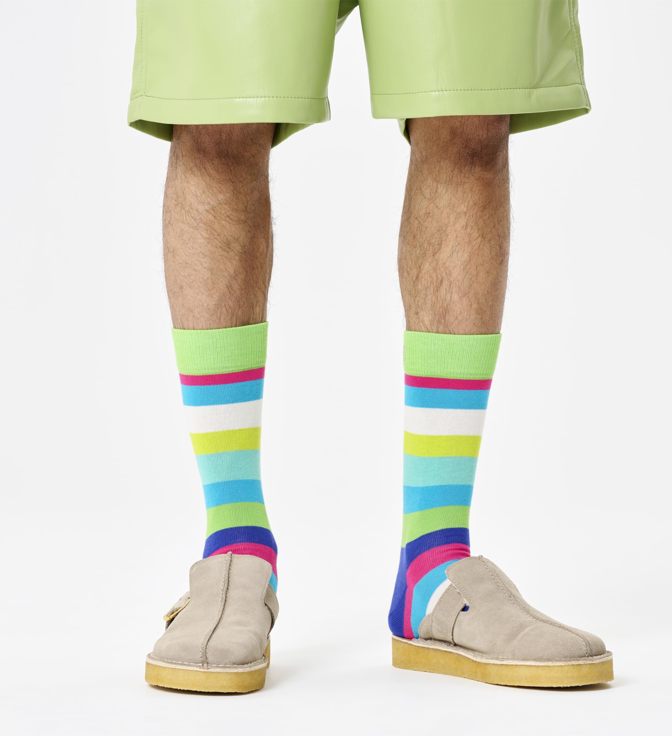 Happy Socks Black & White Striped Crew Socks for Men & Women - Soft Cotton Low Cut Ankle Socks with Gift Box - Sustainable Fashion for Casual Wear, Office & Gifting