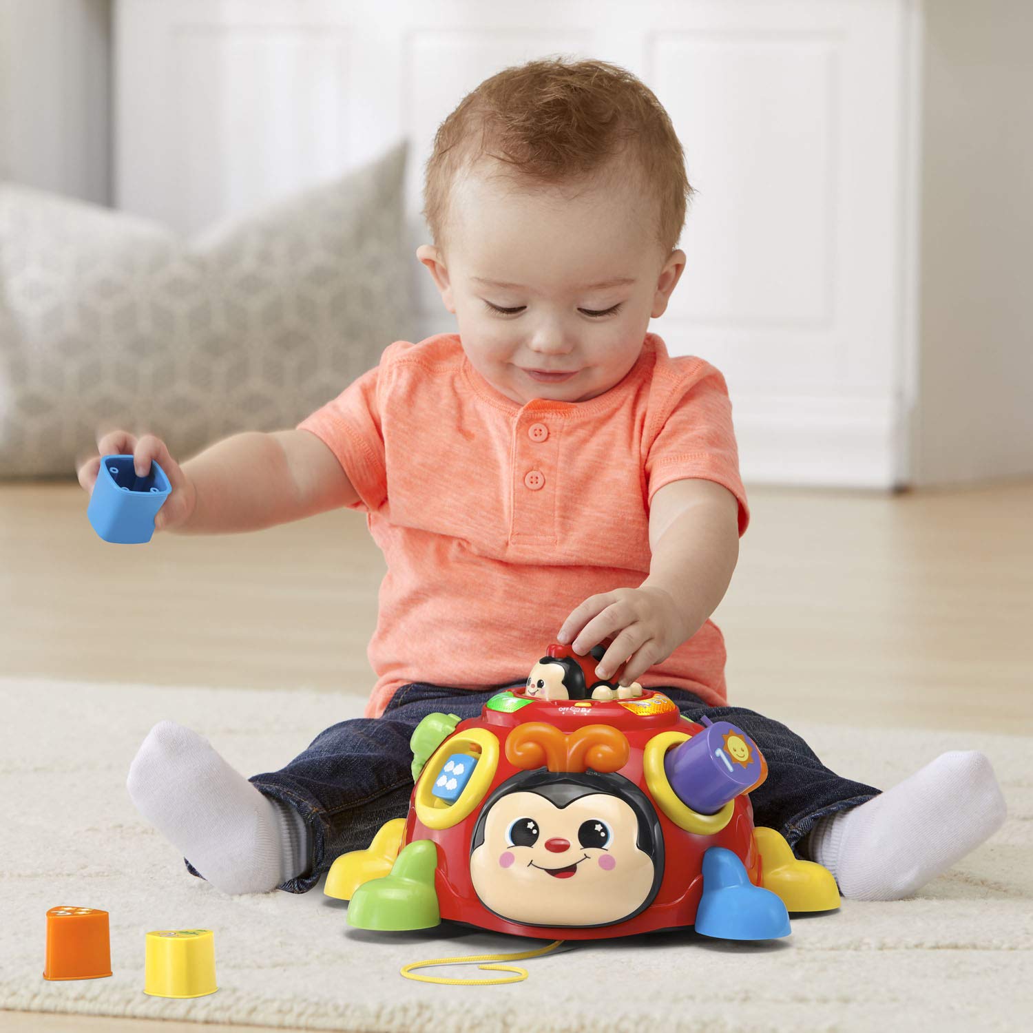 VTech Crazy Legs Learning Bugs - Interactive Educational Toy for Toddlers, Red | STEM Learning, Early Childhood Development & Fun Playtime at Home or Preschool