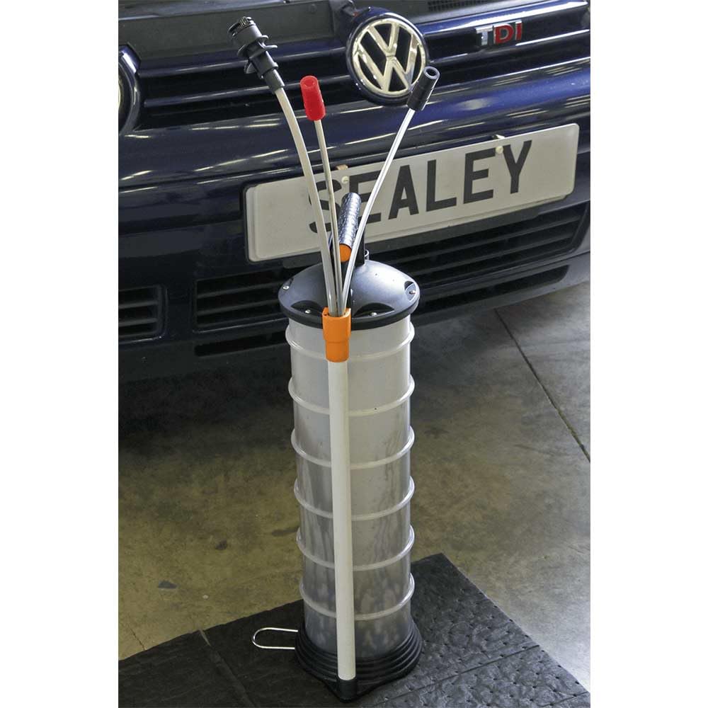 Sealey TP69 6.5L Manual Vacuum Oil and Fluid Extractor Pump - Perfect for Car Maintenance, Motorcycle Oil Change & DIY Fluid Extraction