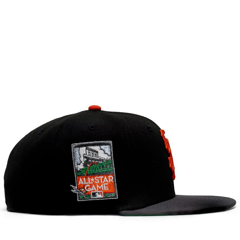 New Era x Politics San Francisco Giants 59FIFTY Fitted Hat - Black/Grey Baseball Cap for Men & Women - Perfect for Games, Streetwear & Fan Collections
