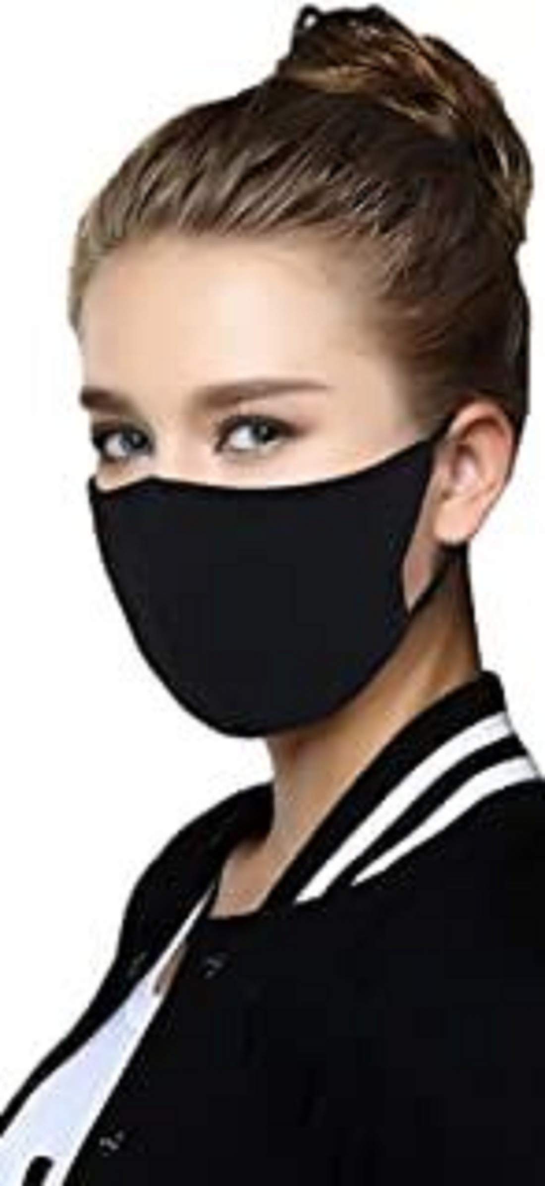 Epraiser Anti-Pollution Dust-Free Solid Black Cotton Doctor Face Mask (Pack of 4) - Breathable & Comfortable for Daily Use, Outdoor Activities, and Medical Professionals