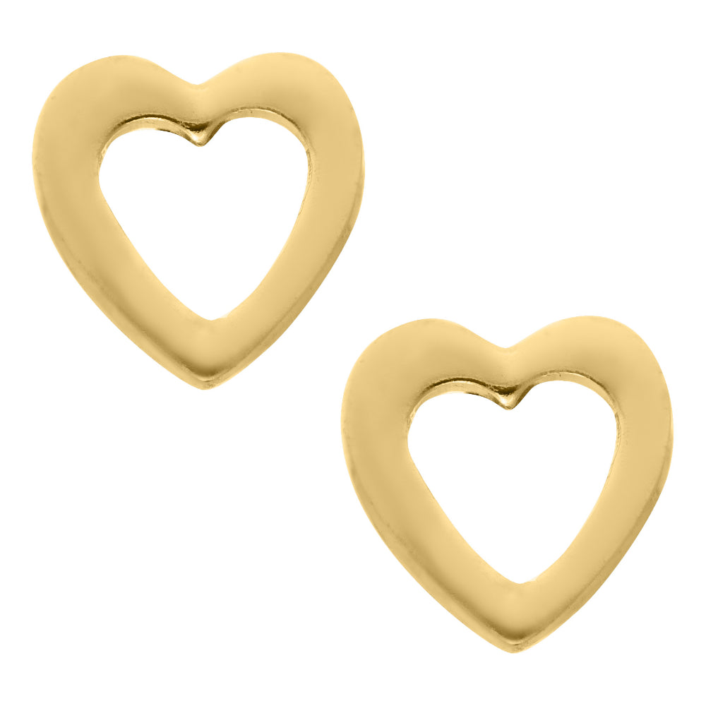 14K Gold Heart Earrings for Kids - Dainty & Hypoallergenic Children's Jewelry - Perfect for Birthdays, Gifts & Special Occasions