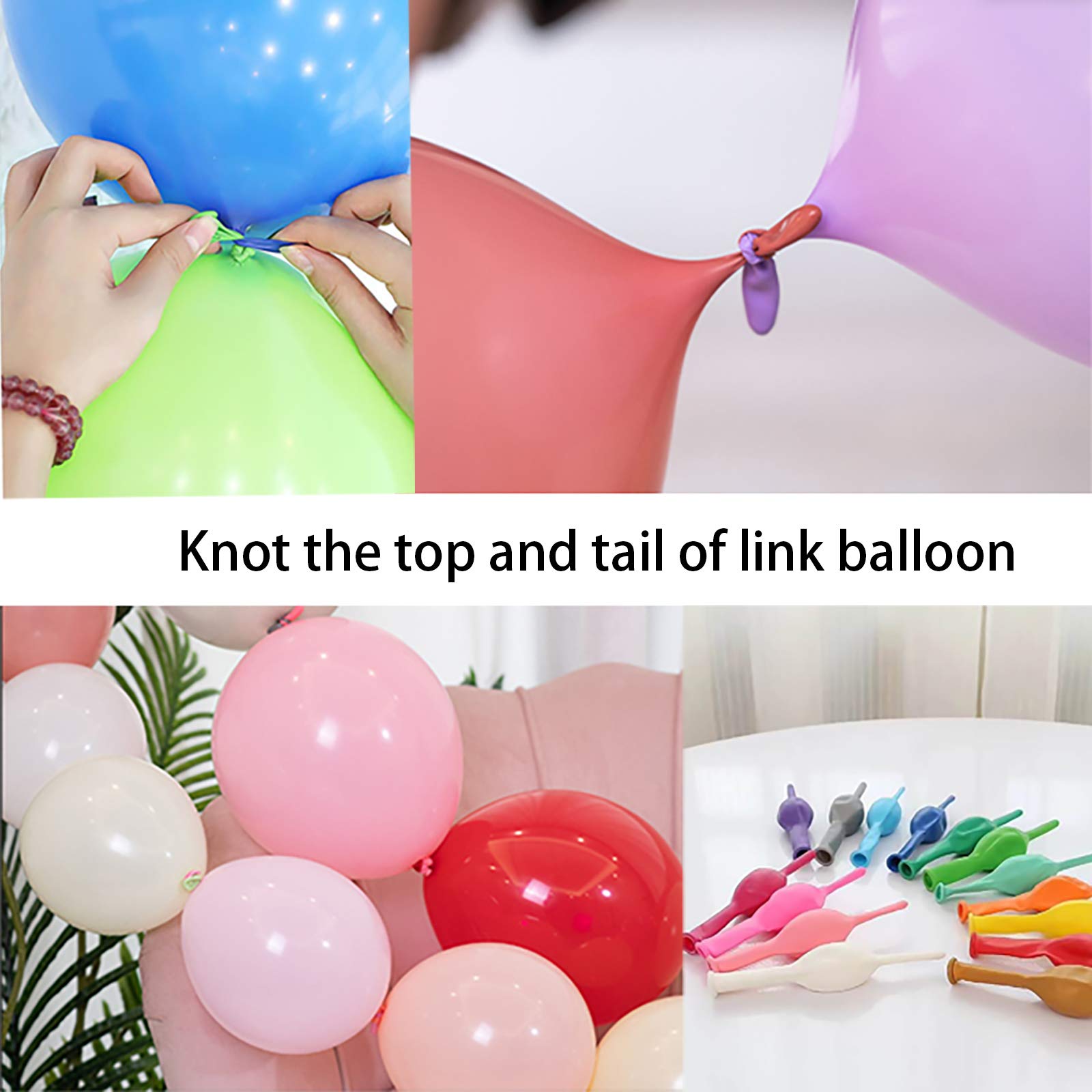 IN-JOOYAA 100 Pcs 6 Inch White Quick Link Balloons for Birthday Wedding Party Decorations - Bulk Pack of Connectable Latex Balloons for Indoor Outdoor Events, Baby Showers & Graduations