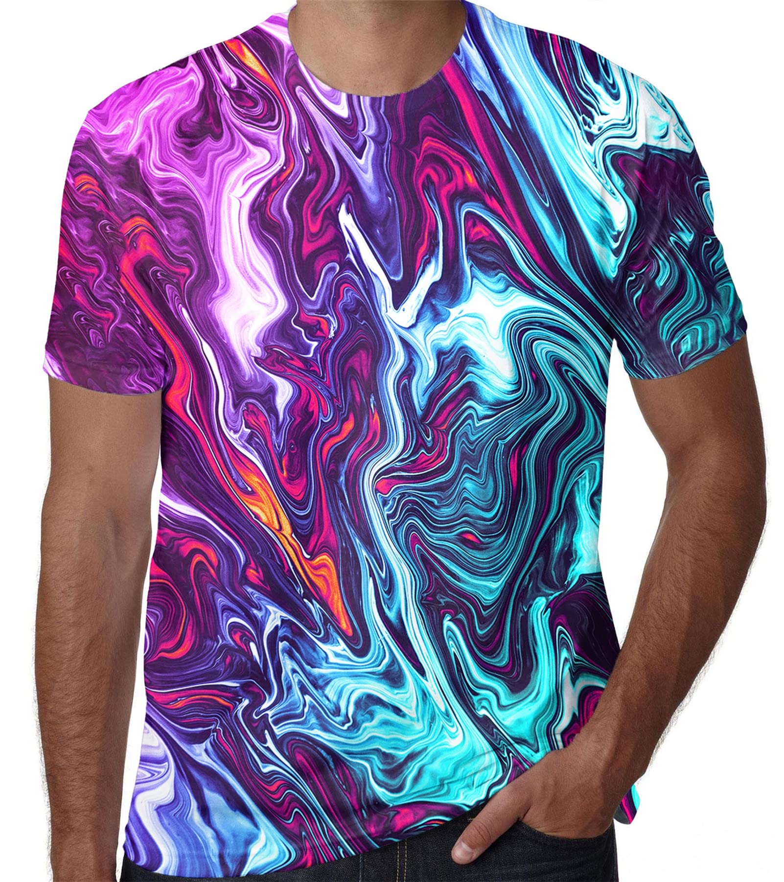 SYAIMN Unisex 3D Printed Graphic T-Shirt - Funny Colorful Summer Tee for Men & Women | Casual Wear, Street Fashion, Gift Idea