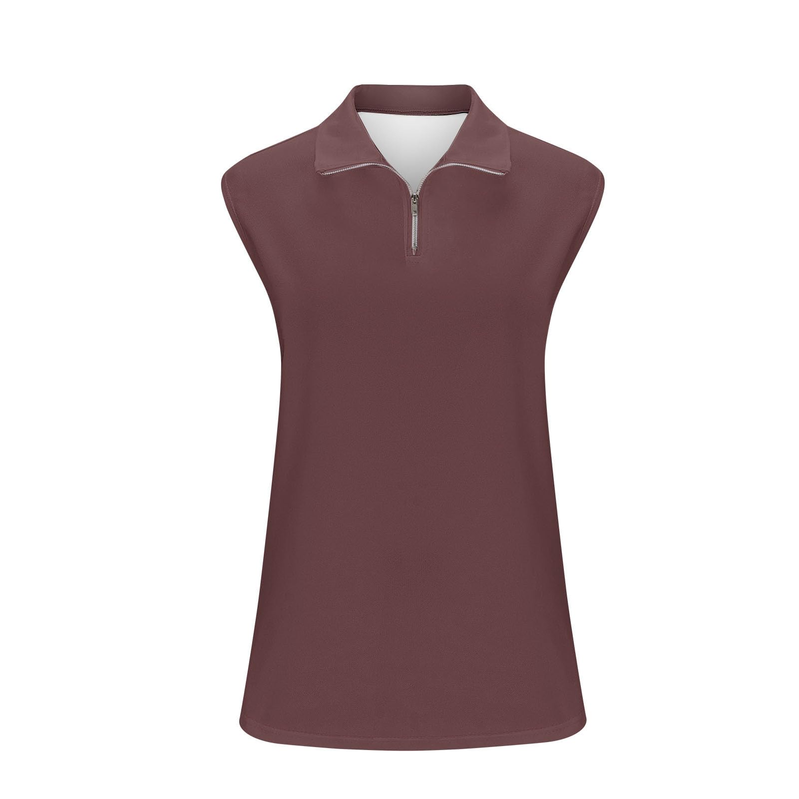Women's Sleeveless 1/4 Zip Golf & Tennis Tops with Collar - Quick Dry Breathable Eyelet Design for Summer Workouts, Casual Wear & Office Attire | Perfect for Golfing, Tennis Matches & Active Lifestyle