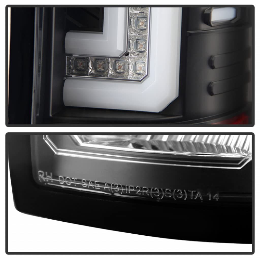 GMC Sierra 2014 2015 2016 LED Tail Lights Pair - Black Spyder ALT-YD-GS14-LBLED-BK (5080660) | Durable Replacement for Enhanced Visibility & Style | Perfect for Off-Roading & Night Driving