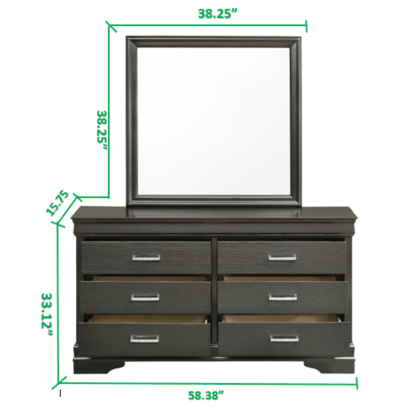 Stylish Brooklyn Bedroom Set - Queen/King Size Bed Frame, Nightstand & Dresser - Modern Farmhouse Furniture for Cozy Bedroom Decor | Perfect for Guest Rooms, Master Suites & Small Apartments