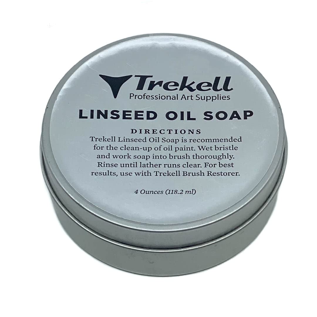 Trekell Linseed Oil Paint Brush Cleaner - Solvent-Free, Non-Toxic Artist Brush Soap for Oil & Acrylic Paints (3oz) - Perfect for Studio Cleaning & Brush Maintenance