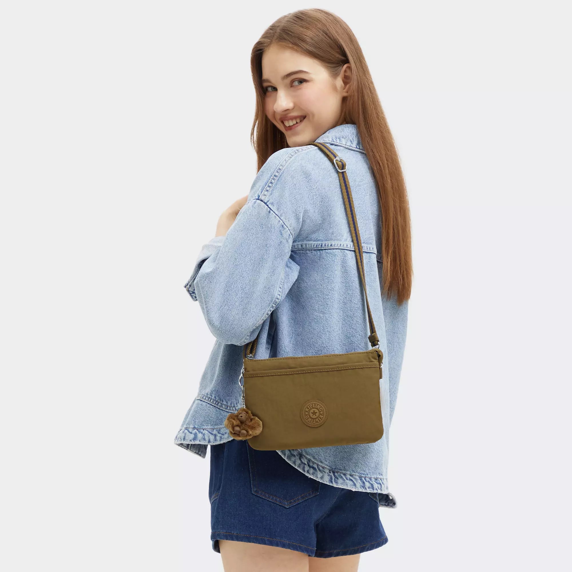 Kipling Riri Crossbody Bag - Lightweight & Durable Dry Laurel Small Shoulder Purse for Women | Perfect for Travel, Work & Everyday Use