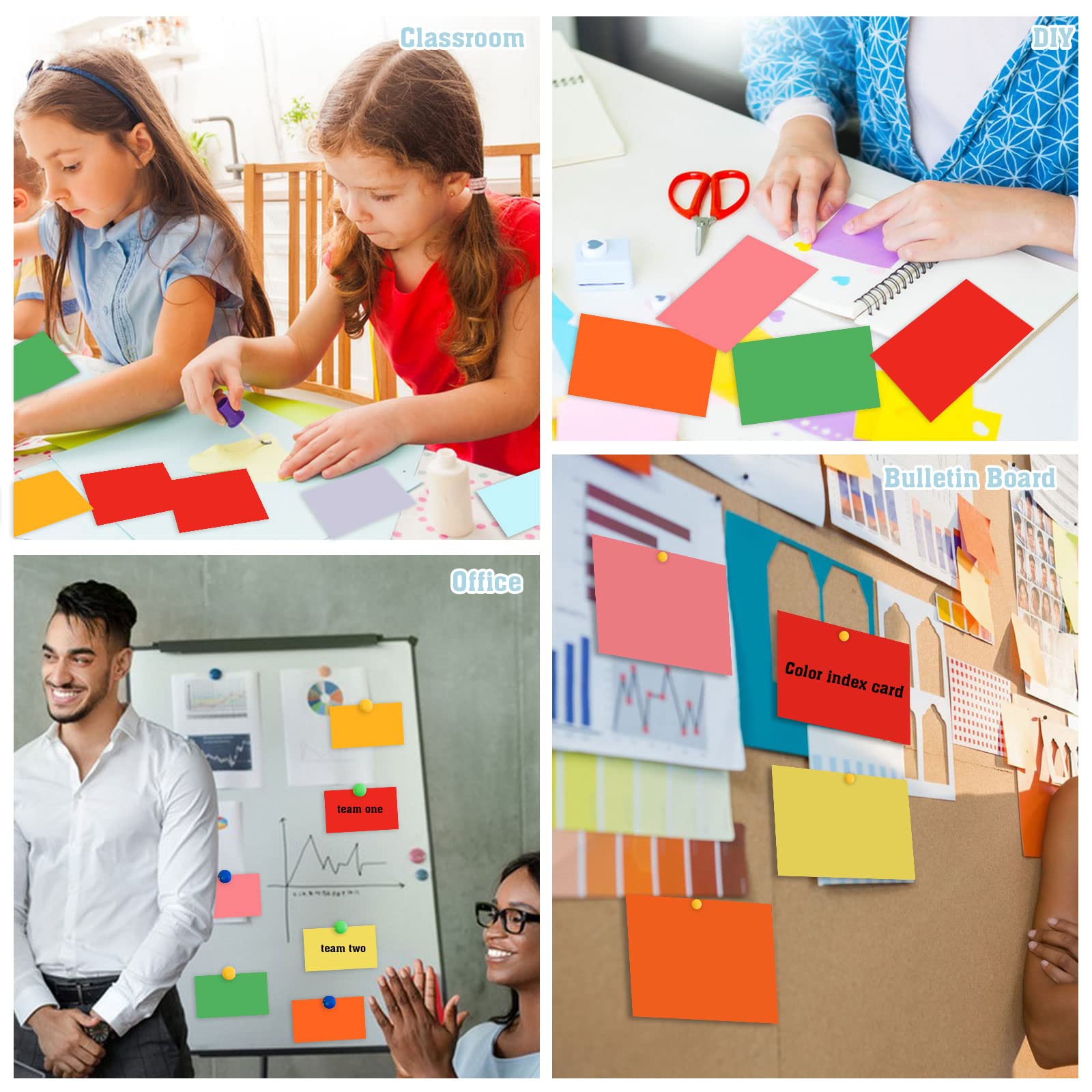 600-Piece Colored Index Cards 4x6 Inch - Blank Flash Cards for Studying, School & Office Supplies - Perfect for Note-Taking, Memorization & Organization