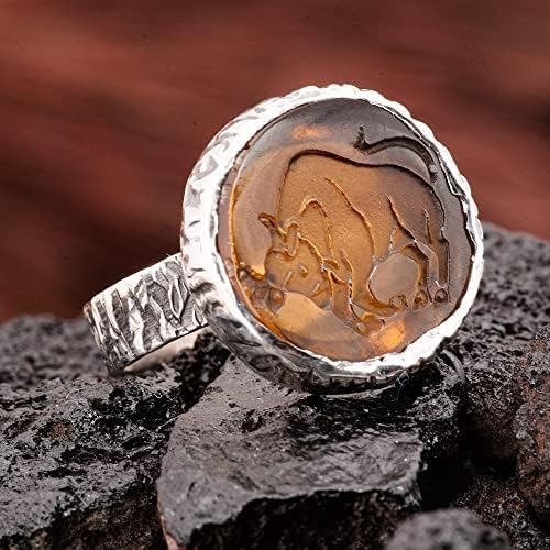 Natural Agate Gemstone Ring for Women - 925 Sterling Silver & 24K Gold Plated Oval Agate Jewelry - Elegant Boho Wedding, Anniversary & Everyday Fashion Accessory