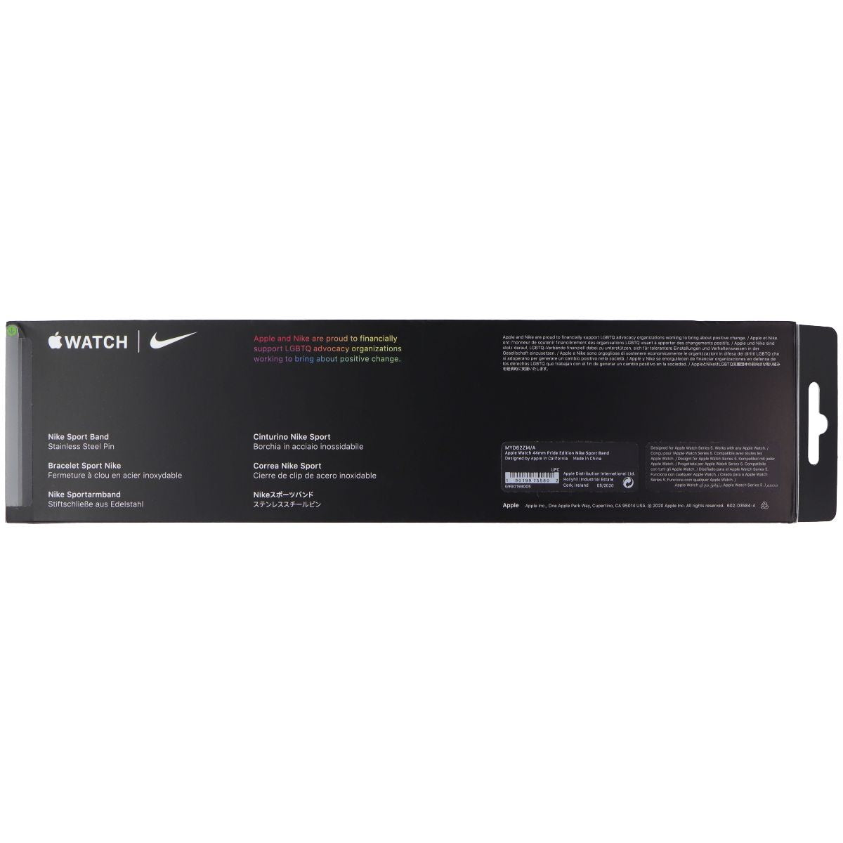 Apple Watch 44mm Nike Sport Band - Pride Edition - Compatible with 49mm, 46mm, 45mm, 44mm Apple Watch Series - Perfect for Running, Workouts & LGBTQ+ Pride Celebrations