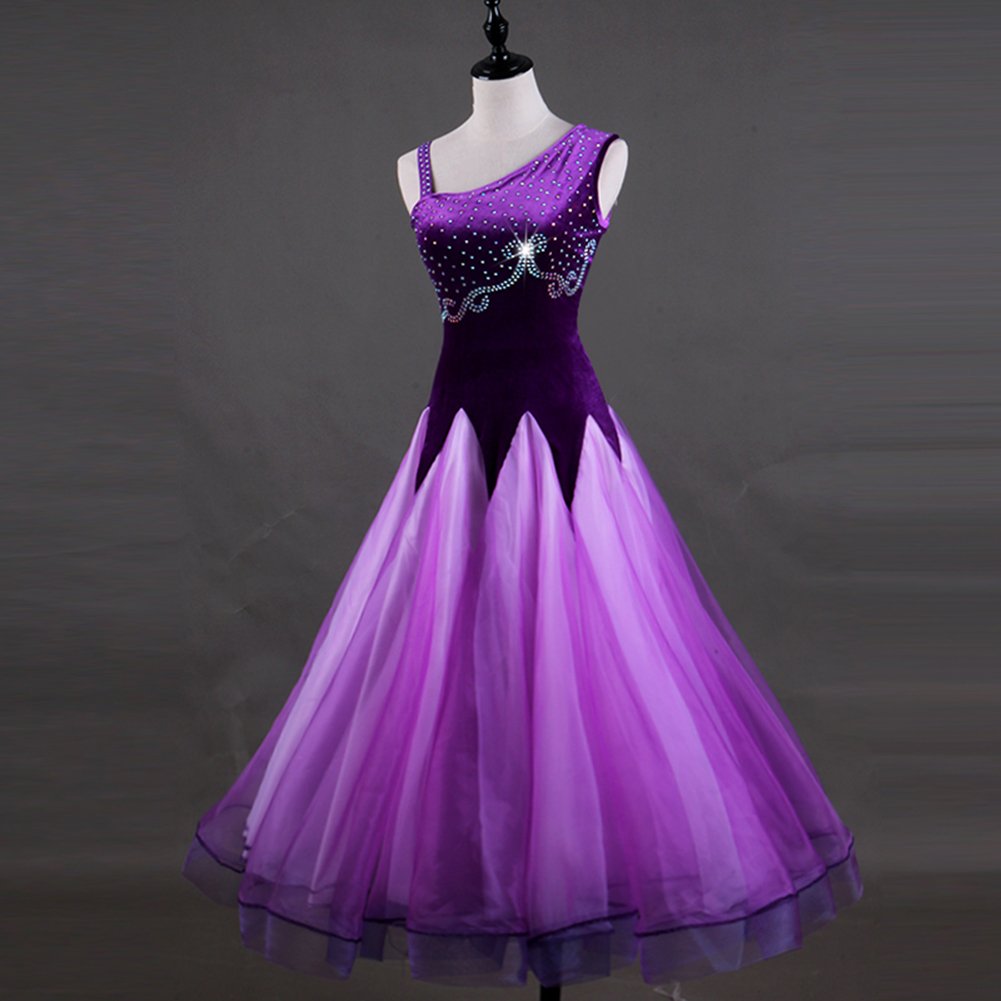 Elegant Women's Ballroom Dance Competition Dress - Modern Sleeveless Performance Dress for Latin, Tango & Waltz - Perfect for Dance Shows, Competitions & Performances