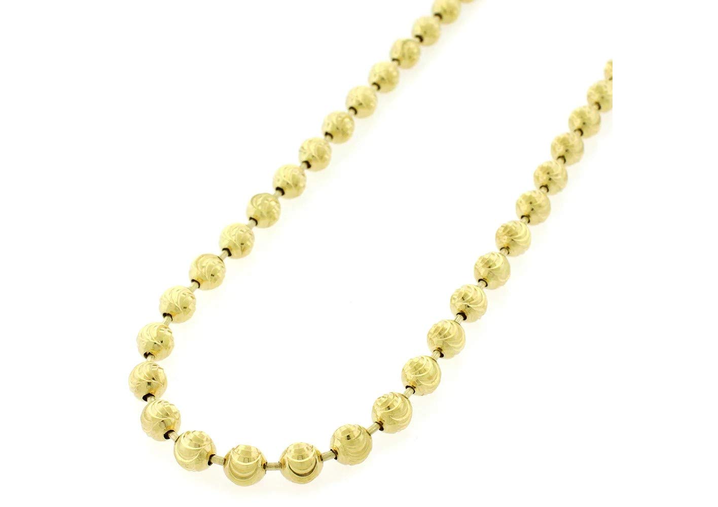 Verona Jewelers 925 Sterling Silver Moon Cut Bead Chain Necklace - 2MM 3MM 4MM Dog Tag Ball Link Necklace for Men & Women | Rhodium & Yellow Gold Plated Beaded Necklace (16-36 Inches) - Perfect for Everyday Wear, Gifts & Special Occasions
