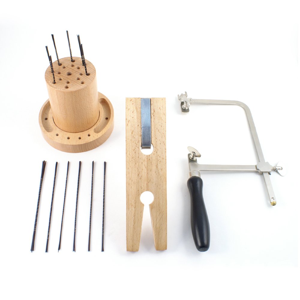 Professional Jewelers Saw Kit with Saw Frame, Blades, Organizer & Bench Pin - SFC Tools KIT-2100 - Perfect for Jewelry Making, Metal Crafting & DIY Projects