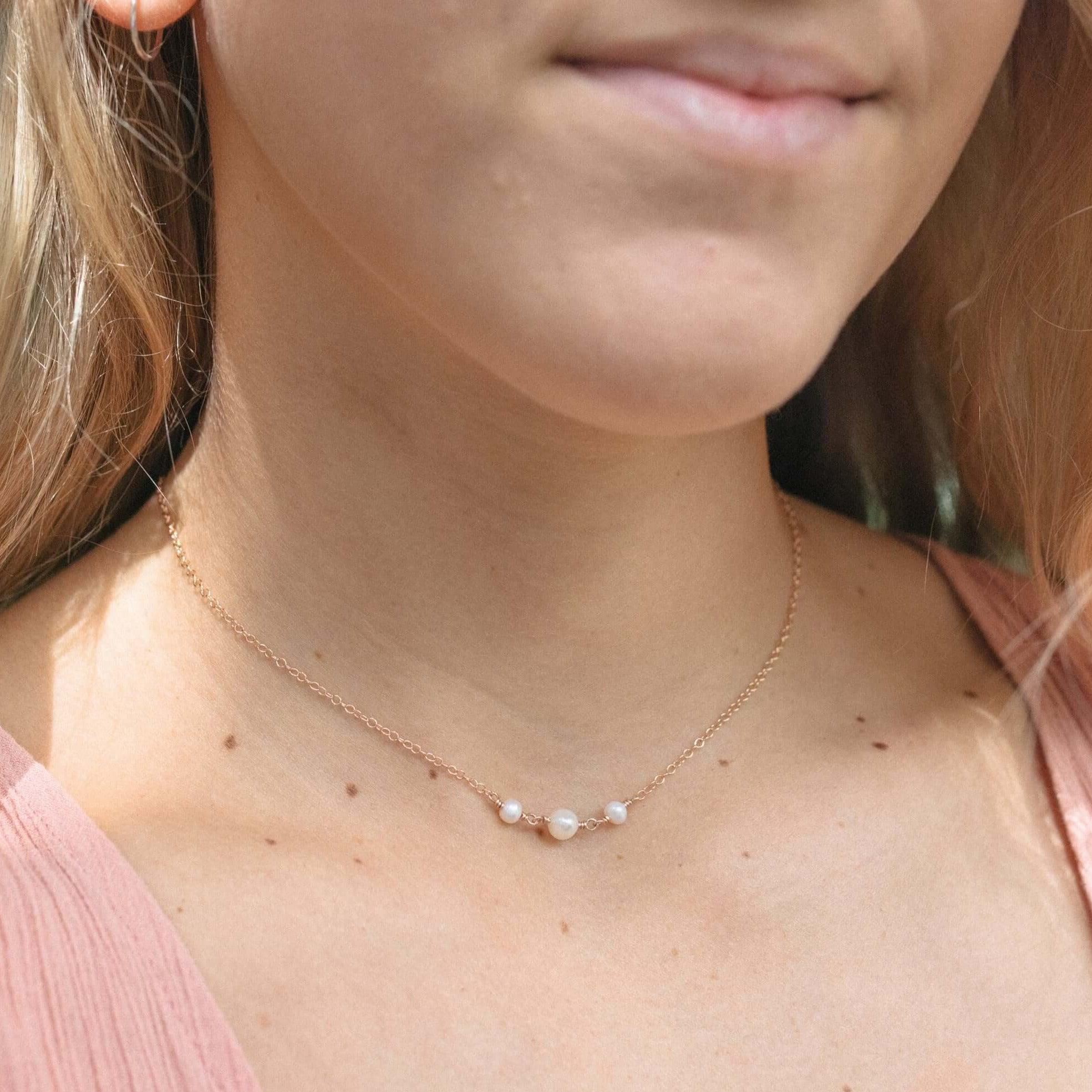 Elegant White Freshwater Pearl Beaded Choker Necklace for Women - Perfect for Weddings, Parties & Special Occasions