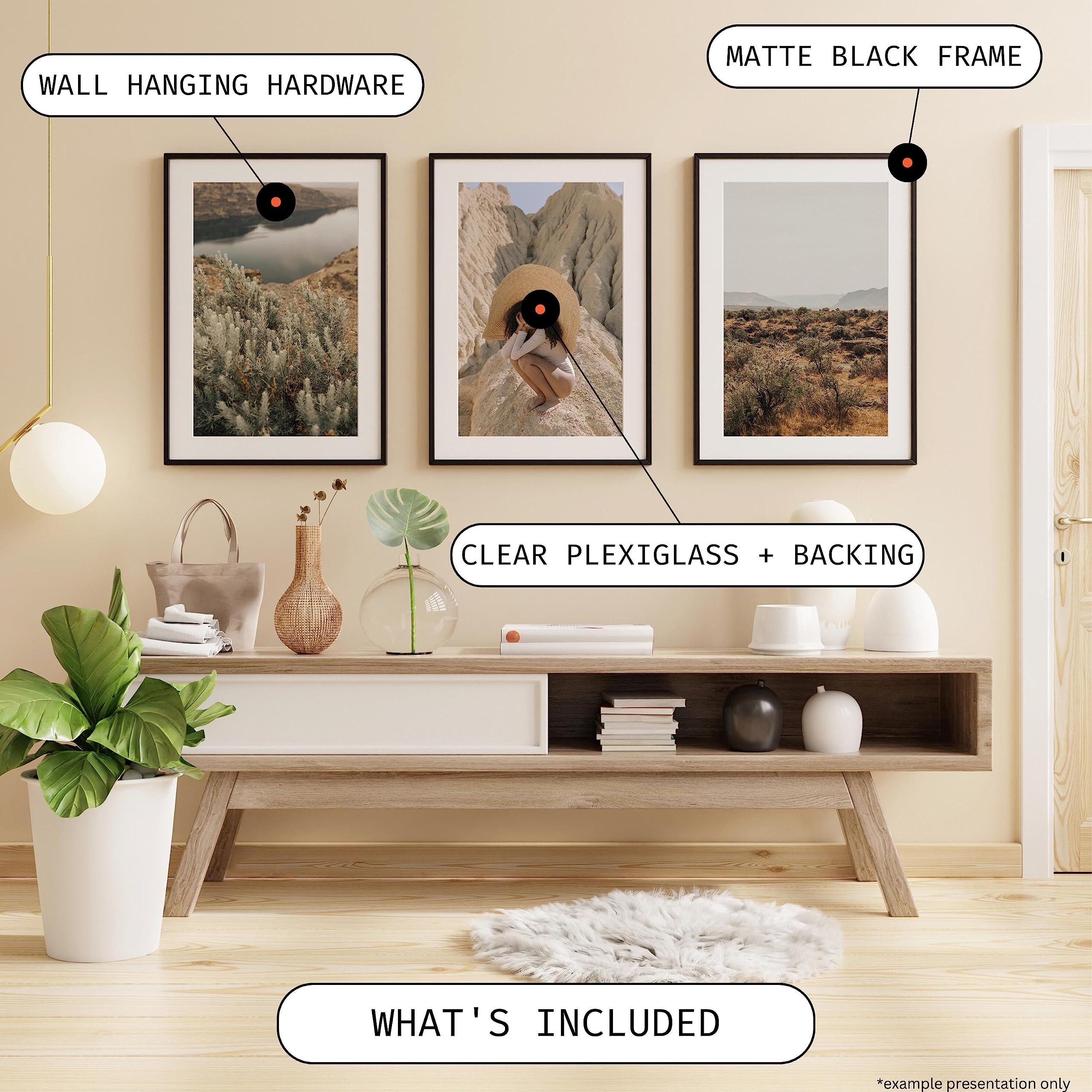 Craig Frames 24x36 Modern Black Poster Frame with Shatter-Resistant Clear Plexiglass - Premium Matte Finish for Wall Art Display - Perfect for Home Decor, Office, Gallery & Photo Exhibitions