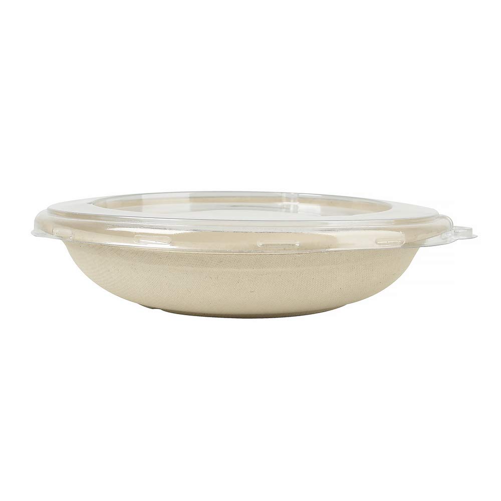 Eco-Friendly PET Fiber Salad Bowl Lids - 500/Case, Clear Disposable Food Container Covers for Restaurants, Catering & Meal Prep