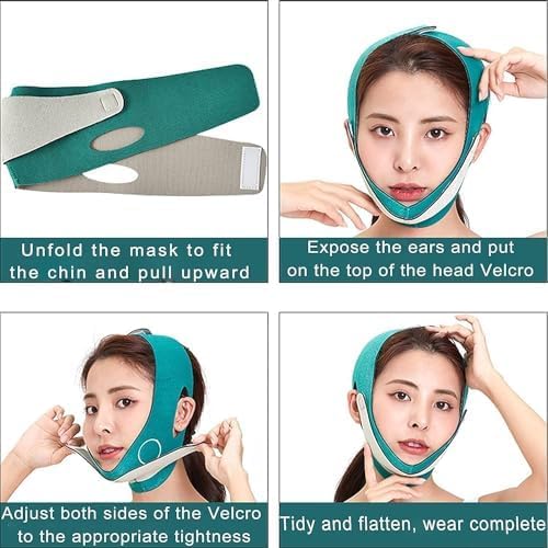 FORGEOG V-Shape Face Slimming Belt - Double Chin Reducer & Anti-Wrinkle Mask for Men & Women - Breathable Contouring Face Lift Band for Slimming, Firming & V-Line Lifting - Perfect for Home Use, Spa Treatments & Facial Yoga Sessions (QZ-13)