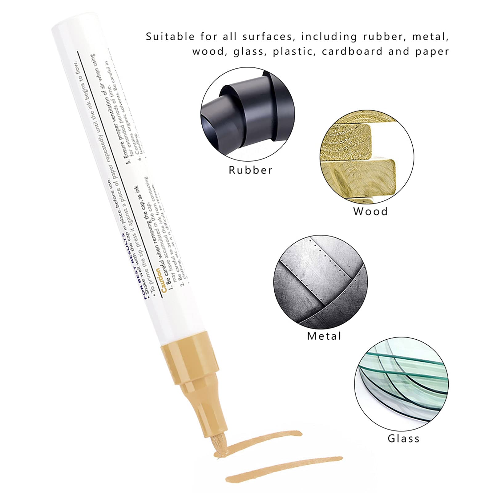 Waterproof Car Tire Paint Pen - Fast Drying Pigment Marker for Cars, Trucks & SUVs - All Surface Gold Paint Marker - Perfect for Custom Tire Lettering & Vehicle Detailing