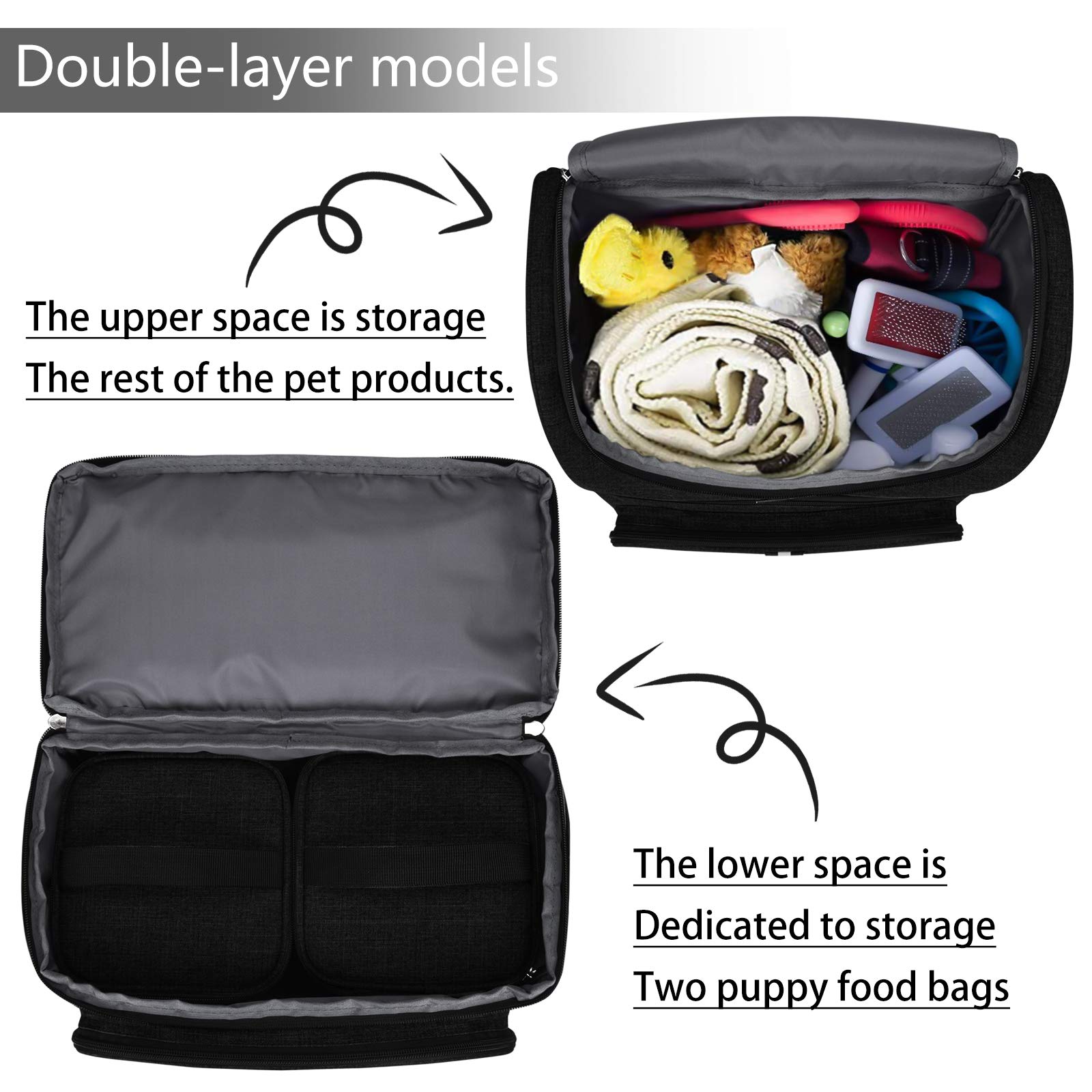 BAGLHER Pet Travel Backpack with Bowls - Durable Double-Layer for Dogs & Cats - Outdoor Adventures