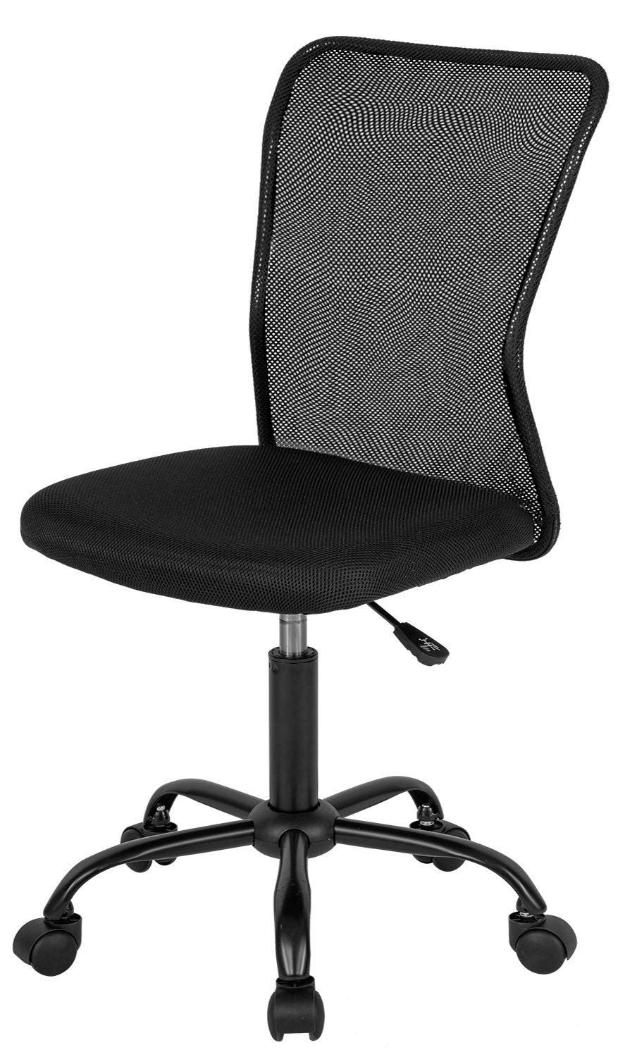 Ergonomic Mesh Office Chair with Lumbar Support - Mid Back Computer Desk Chair, Armless Swivel Task Chair with Adjustable Height & Rolling Wheels for Home Office (Black) | Perfect for Long Work Hours, Gaming & Study Sessions