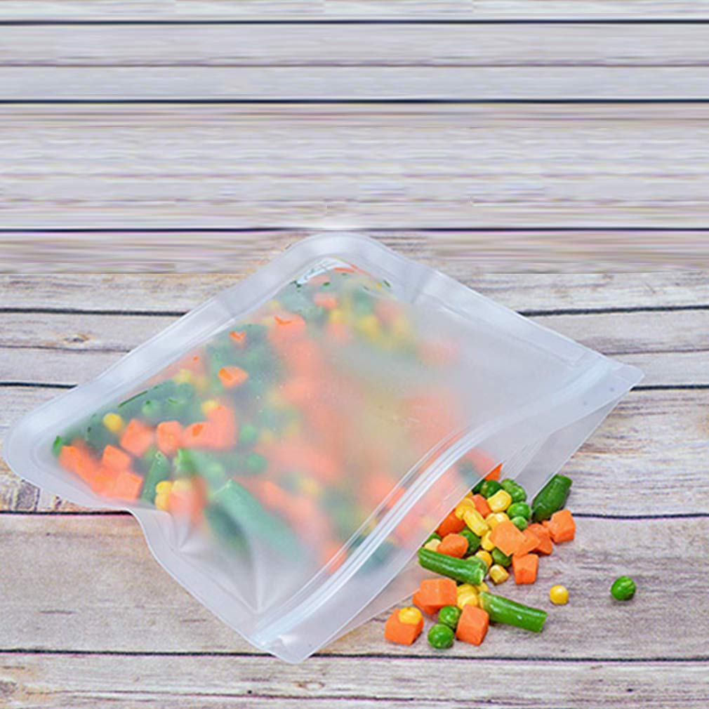 Reusable 1/2 Gallon Freezer Bags - 10 Pack Heavy Duty Food Storage Bags for Vegetables, Meat, Snacks & Sandwich (10.2x7.87 Inch) | Perfect for Meal Prep, Sous Vide & Freezer Organization