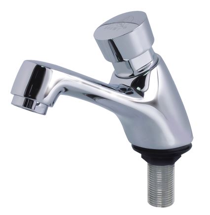 SHOWY 2684N Self-Closing Delay Pillar Tap - Water-Saving Bathroom Faucet for Sink, Basin, and Vanity | Perfect for Home, Hotel, and Commercial Use