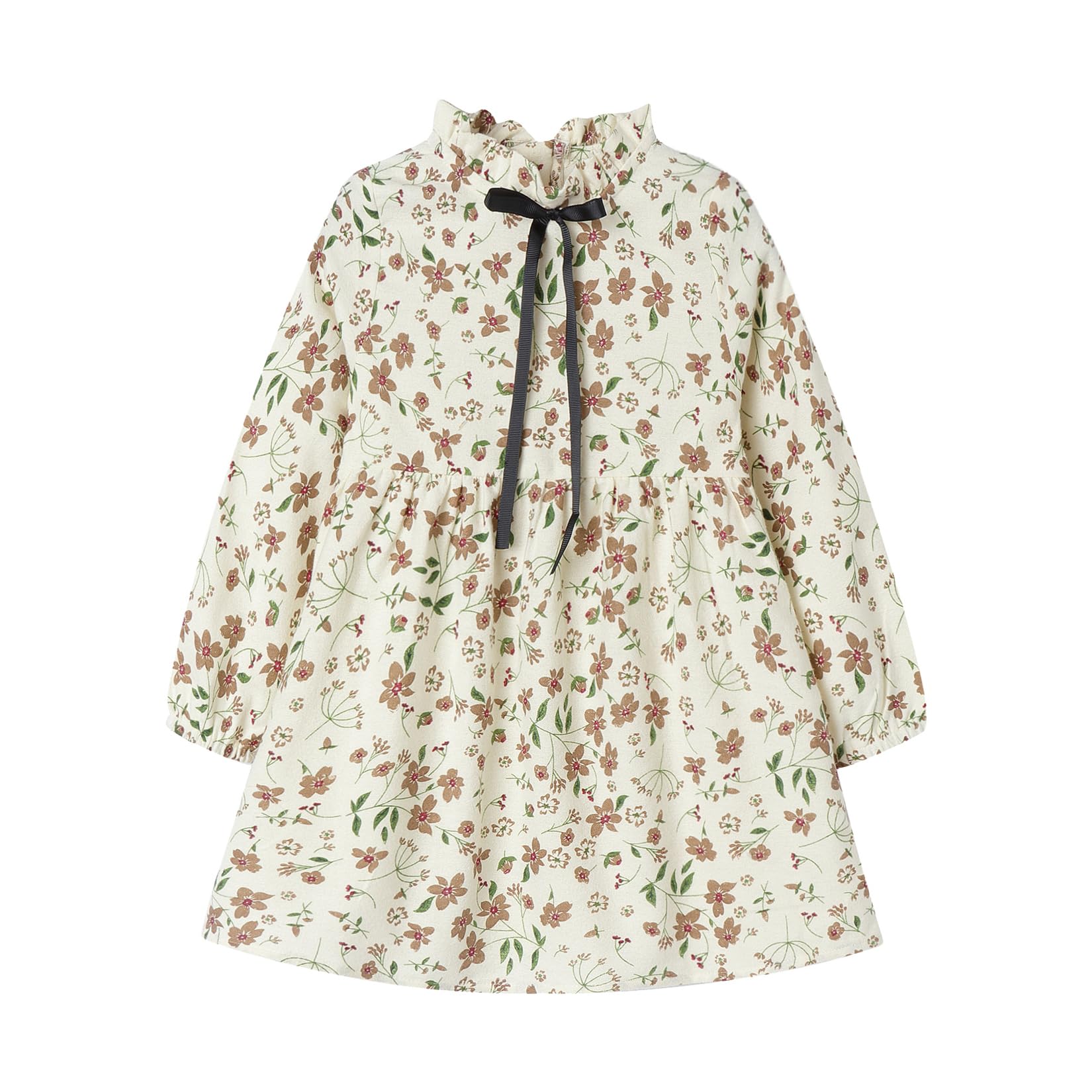 Mud Kingdom Girls Floral Dress Long Sleeve Ruffled Cute Spring Autumn Outfit - Perfect for Easter, Birthday Parties & Family Photos
