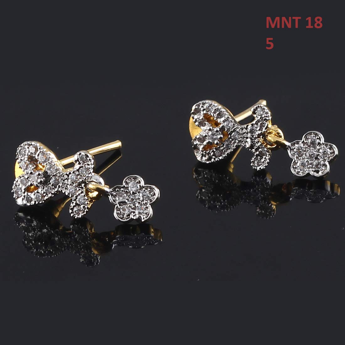 14K Gold Plated CZ Stud Earrings for Women - Handcrafted Ethnic Fashion Jewelry - Perfect for Parties, Weddings & Everyday Wear