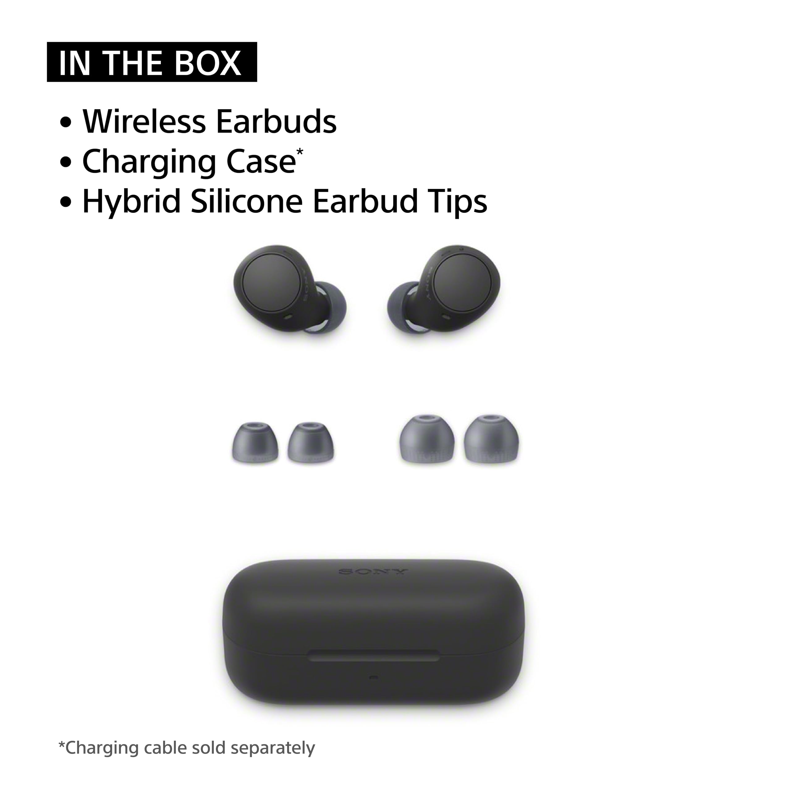 Sony WF-C510 True Wireless Bluetooth Earbuds - 22H Battery, Multipoint Connect, IPX4 Waterproof, Built-in Mic - Black | Perfect for Gym, Running & Commuting