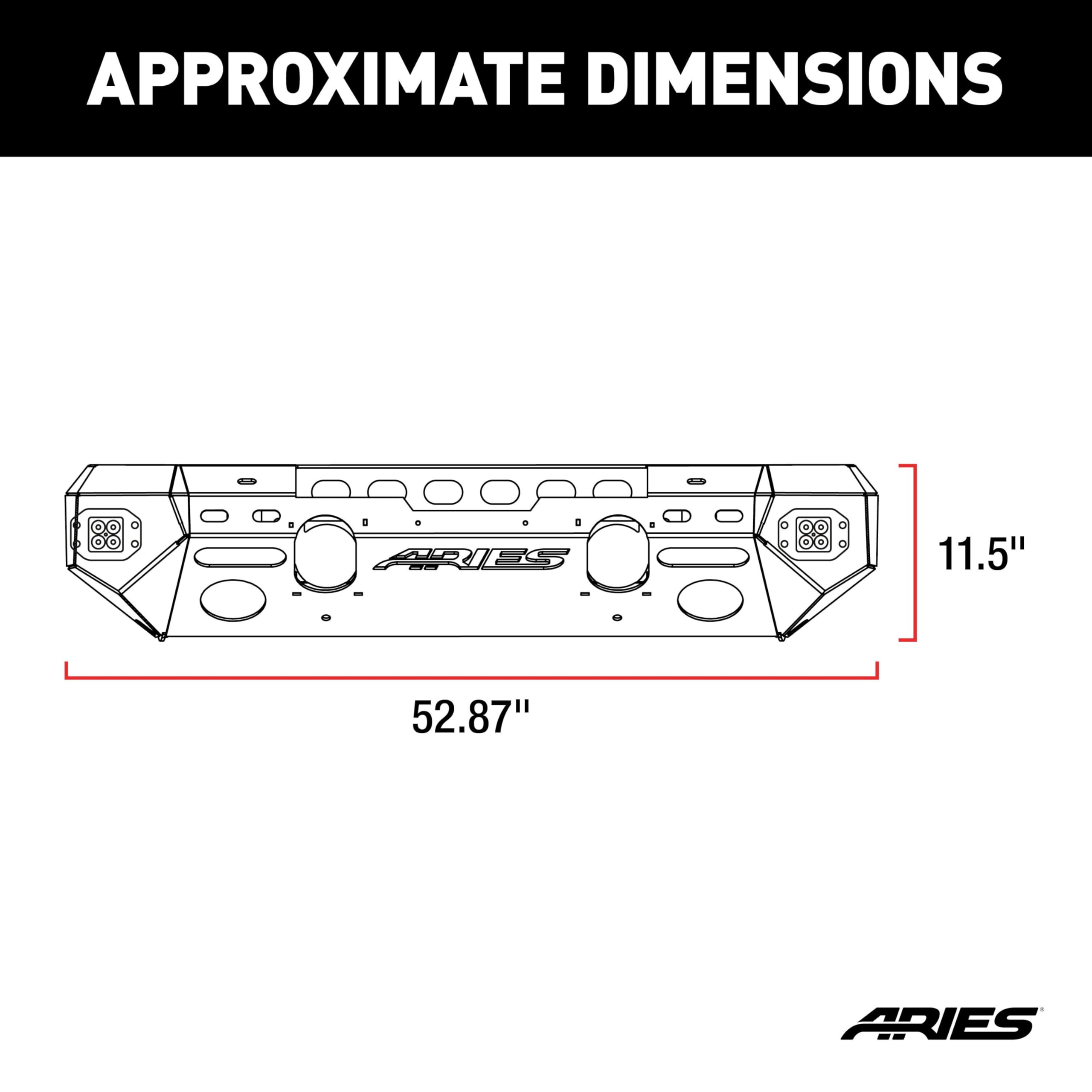ARIES 2082071 TrailChaser Black Steel Front Bumper with LED Lights & Winch Mount for Jeep Wrangler JL & Gladiator - Off-Road Adventure & Heavy-Duty Protection