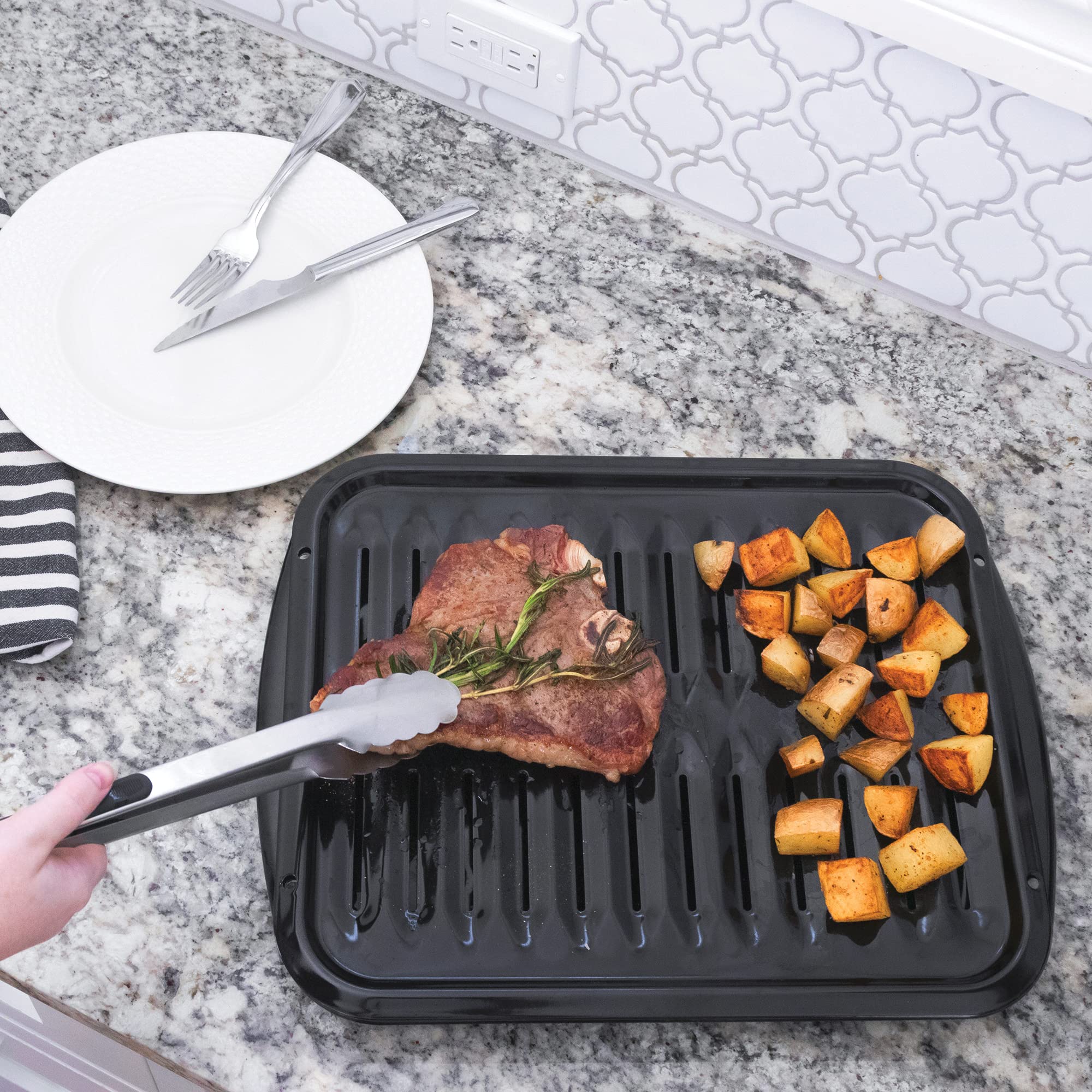 Certified 2-Piece Broiler Pan Set - Porcelain-on-Steel 16.5
