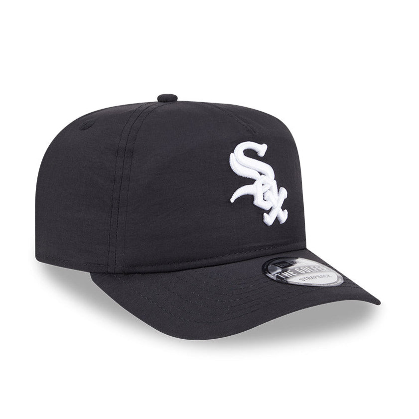 New Era Chicago White Sox Strapback Hat - Black Nylon Golf & Casual Adjustable Cap for Men & Women | Perfect for Baseball Games, Golfing & Everyday Wear