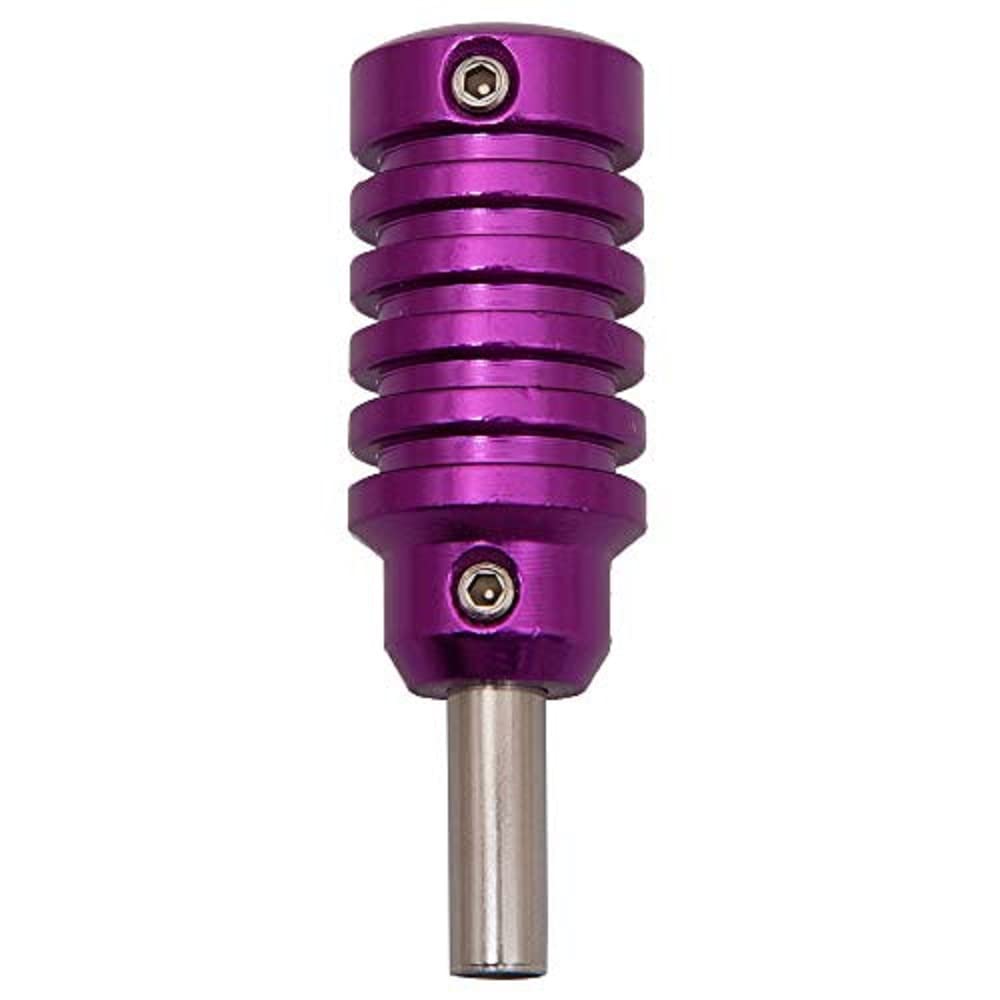 Premium 25mm Purple Aluminum Alloy Tattoo Machine Grip - Ava Line Art Design for Professional Tattoo Artists | Perfect for Fine Line Work & Detailed Tattooing