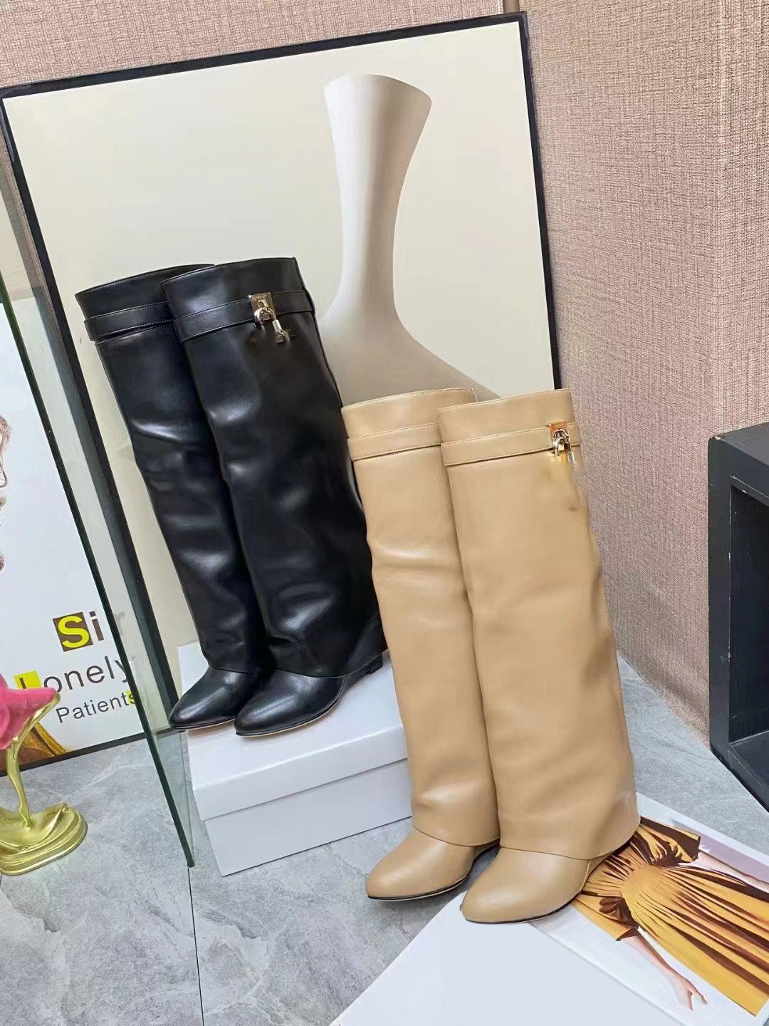 Women's Stylish Mid Calf Boots - Comfortable Chunky Heel Ankle Booties for Fall & Winter - Perfect for Office, Dating & Casual Outfits