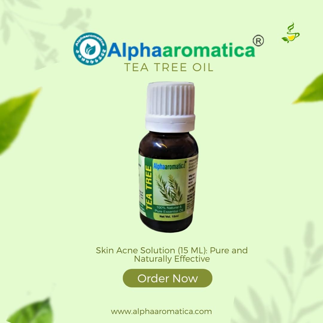 100% Pure Tea Tree Essential Oil (15ml) - Natural Therapeutic Grade for Hair Growth, Skin Care & Acne Treatment - Perfect for Aromatherapy, DIY Beauty & Home Remedies